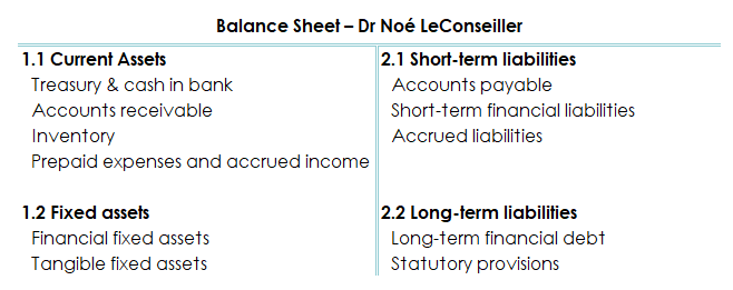 Excerpt from the balance sheet of a self-employed doctor