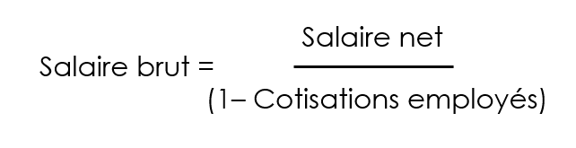 Schéma du calcul du salaire brut d'un employé