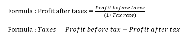 Formula for Calculating Tax and Post-Tax Profit